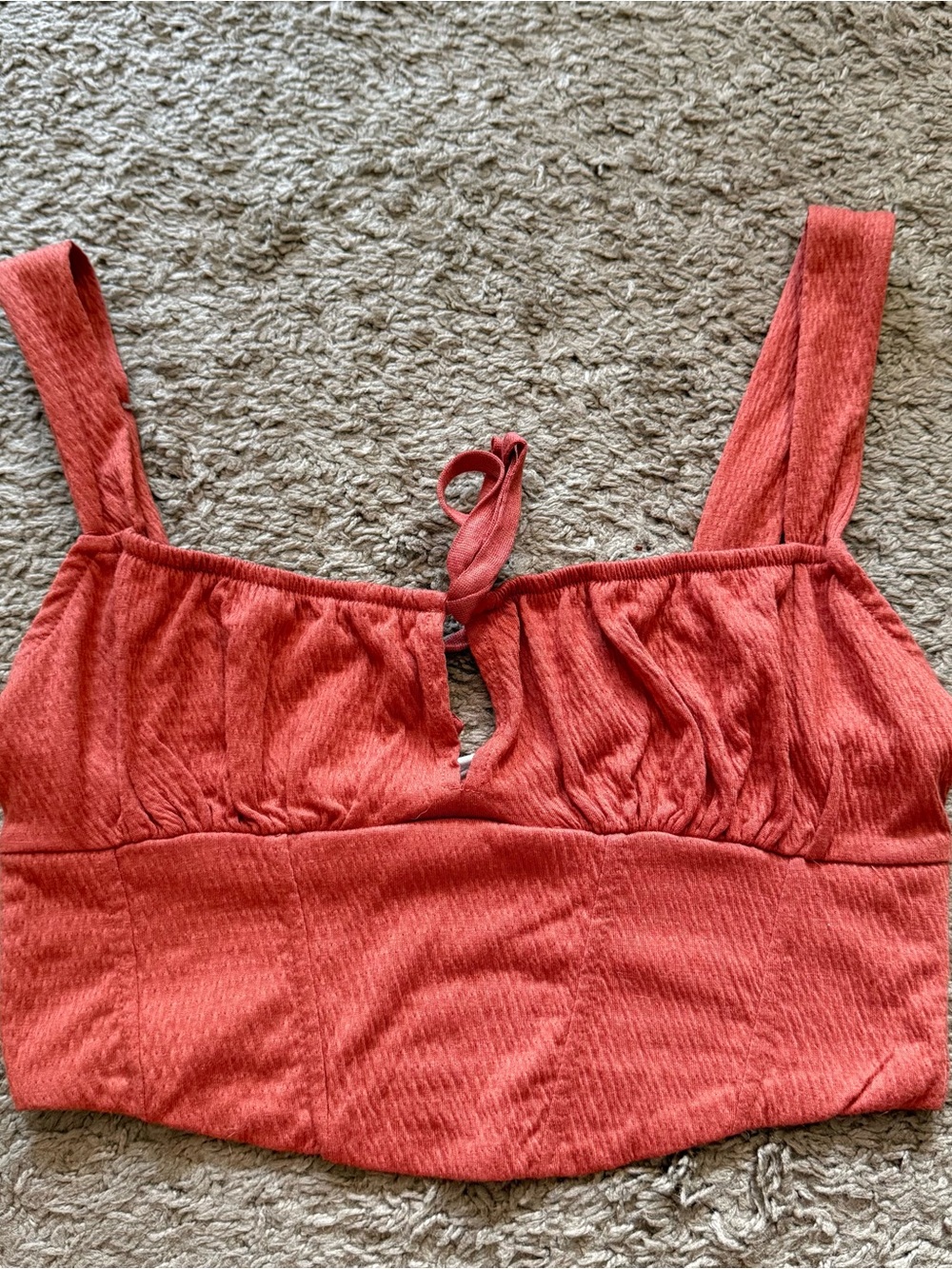 Women's XS Cotton On Coral Colored Cropped Tie Tank Top